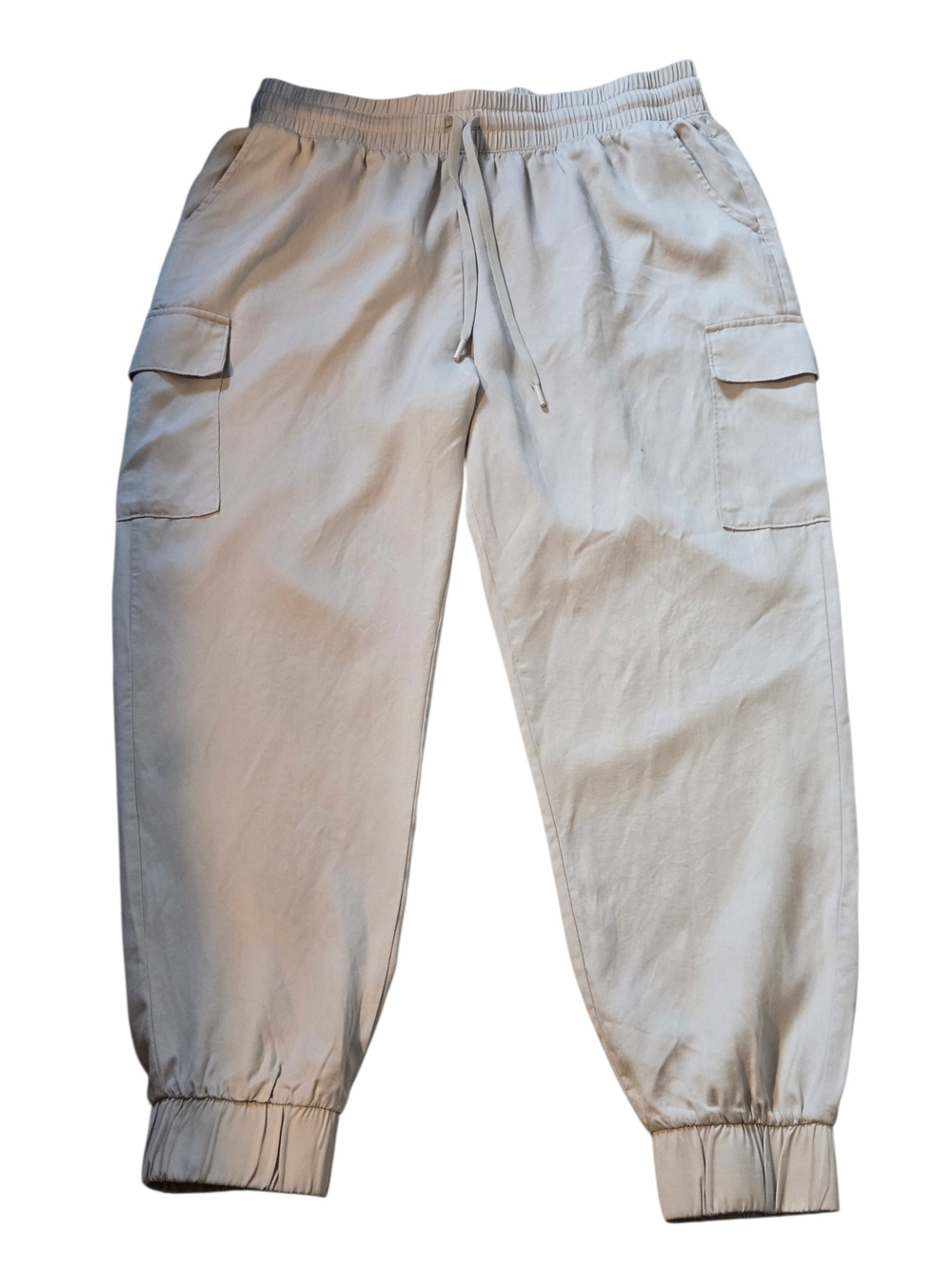 Yogalicious Lux Tencel Barrier Cargo Jogger Pants Women's XL Tan Beige 4 Pocket
